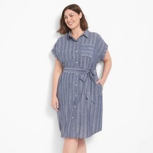 Lane Bryant Short-Sleeve Striped Shirtdress
